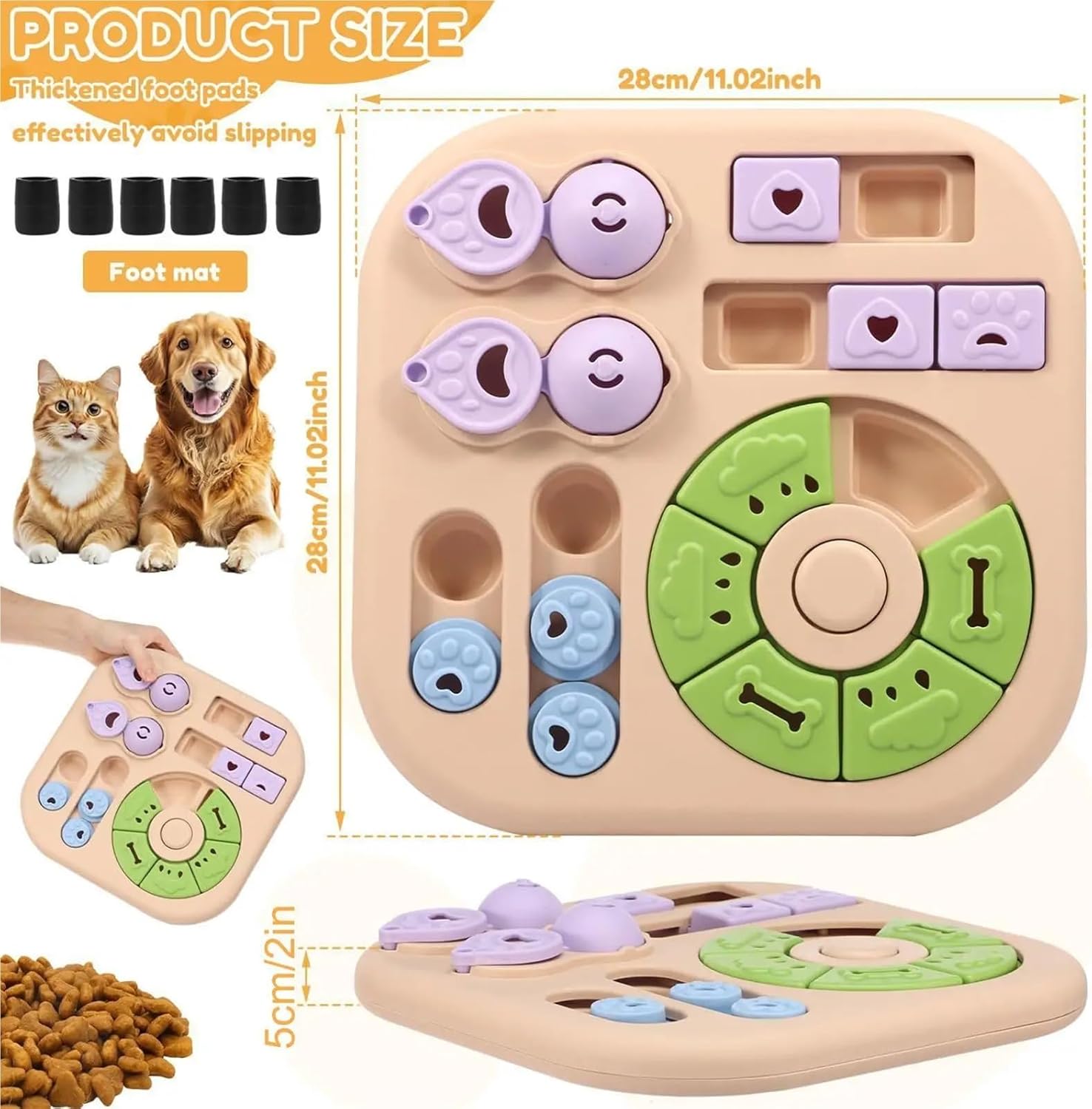 Interactive Treat Dispensing Dog Puzzle Toy - Slow Feeder for Mental Stimulation and Training(Blue)