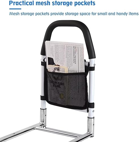 Miniatura 3 de Rieles de cama para adultos mayores, barra de soporte de cama médica, asistente de movilidad con bolsa de almacenamiento gratis, apto para King,