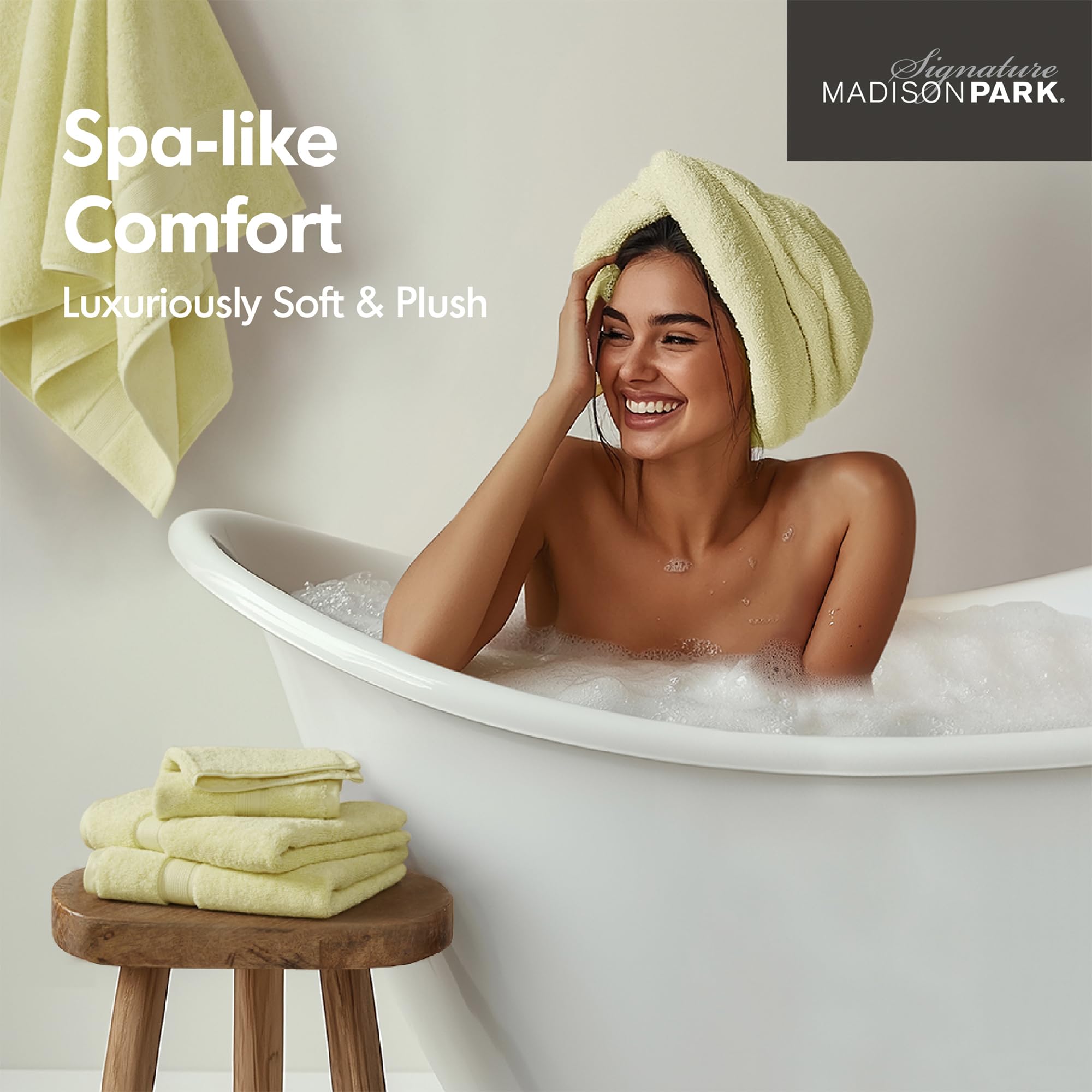 Amazon.com: Madison Park 800GSM Bathroom Towel Set of 8 100