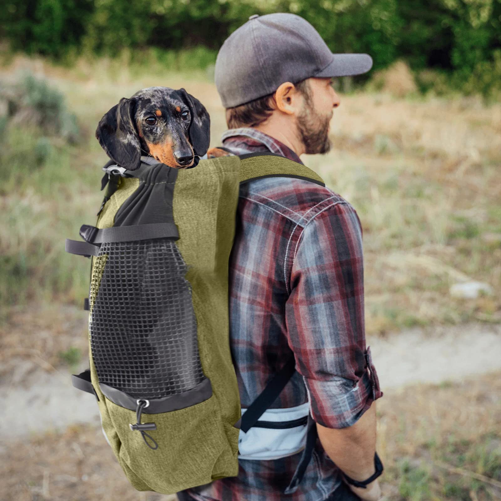 Petcute Hondenrugzak, reistas/rugzak voor honden en katten, luchtdoorlatende rugzak voor huisdieren, met comfortabele dikke schouderbanden, 10 kg, grijs