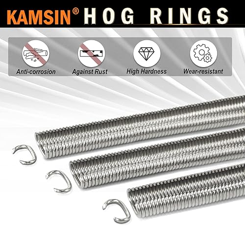 Miniatura 9 de Kamsin SC760 - Anillos de cerdo de acero inoxidable 304 calibre 16, corona interior de 12 pulgada, corona exterior de 58 pulgadas, 18,000 piezas