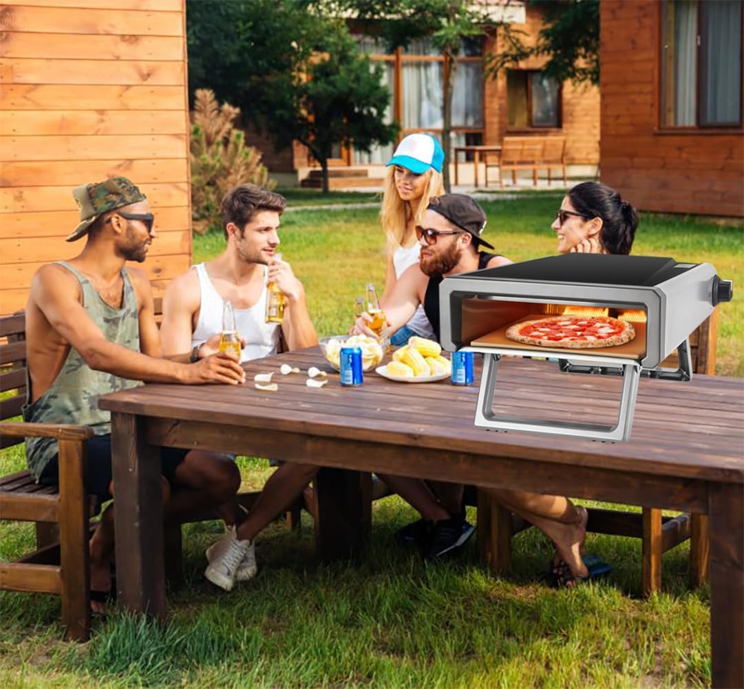 Pizza Oven, 12" Pizza Oven Outdoor, Stainless Steel Portable Pizza Ovens, with Gas Propane, Accessories Kit, Pizza Oven Countertop for Outside Backyard Kitchen Camping
