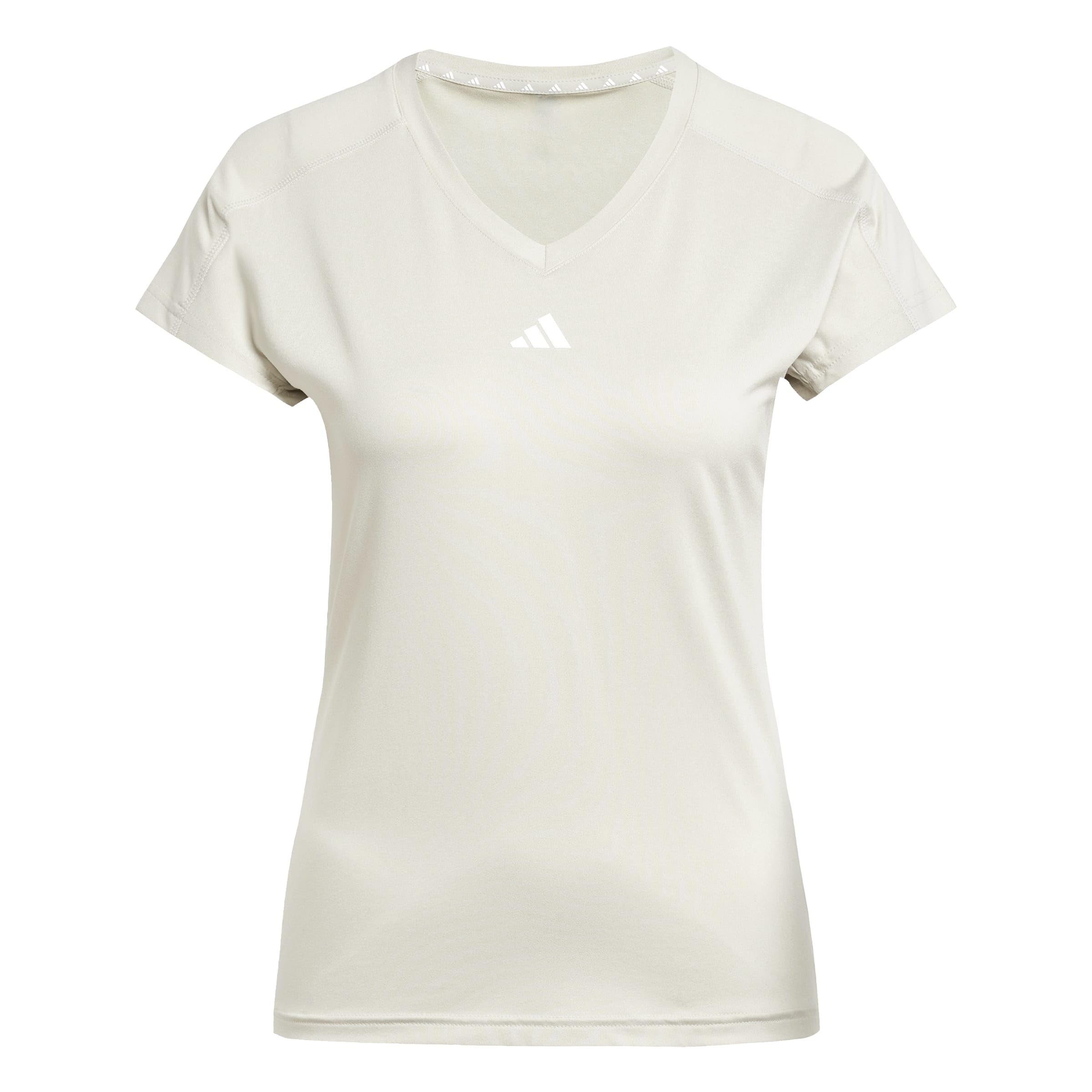 Adidas Donna AEROREADY Train Essentials Minimal Branding V-Neck Tee, Wonder Alumina/White, XS