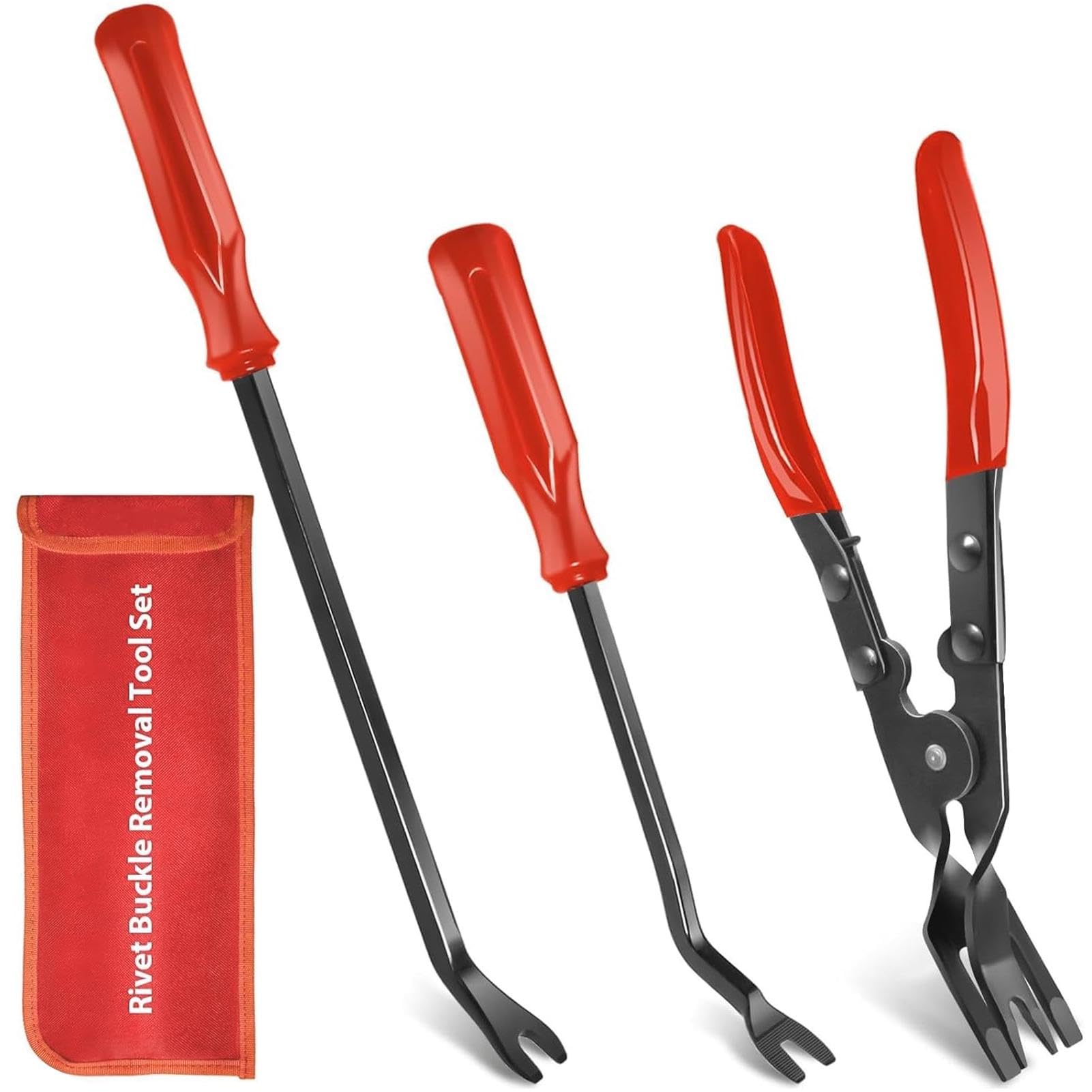 3 Pcs Trim Removal Tool, Auto Clip Pliers Set and Fastener Remover with Storage Bag, Car Trim Removal Tool Repair Kit for Car Door Panel, Dashboard, Upholstery