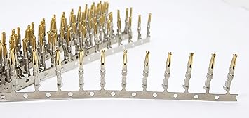 PC Accessories - Connectors Pro D-Sub 2.0 mm Female Crimp Pins, 200Pack 2mm Gold Tin Plated DB Pin for DB9 DB15 DB25 DB37 DB50 Female Crimp Connectors
