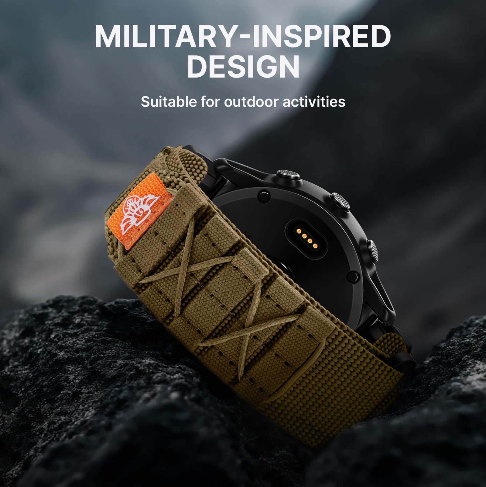 Bandletic Bracelet Compatible avec Garmin Fenix 6 Pro/6/7/Fenix 8 47mm | Tactique Robuste 22mm Quick Fit Nylon Sport Bande pour Fenix 5/Instinct 3/2/Epix 2 Pro/Forerunner 945/965/955