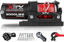 Guincho elétrico de 1,360 kg 12 V CC, guincho à prova d'água off-road para barco ATV UTV com controle remoto sem fio e corda sintética de controle com fio