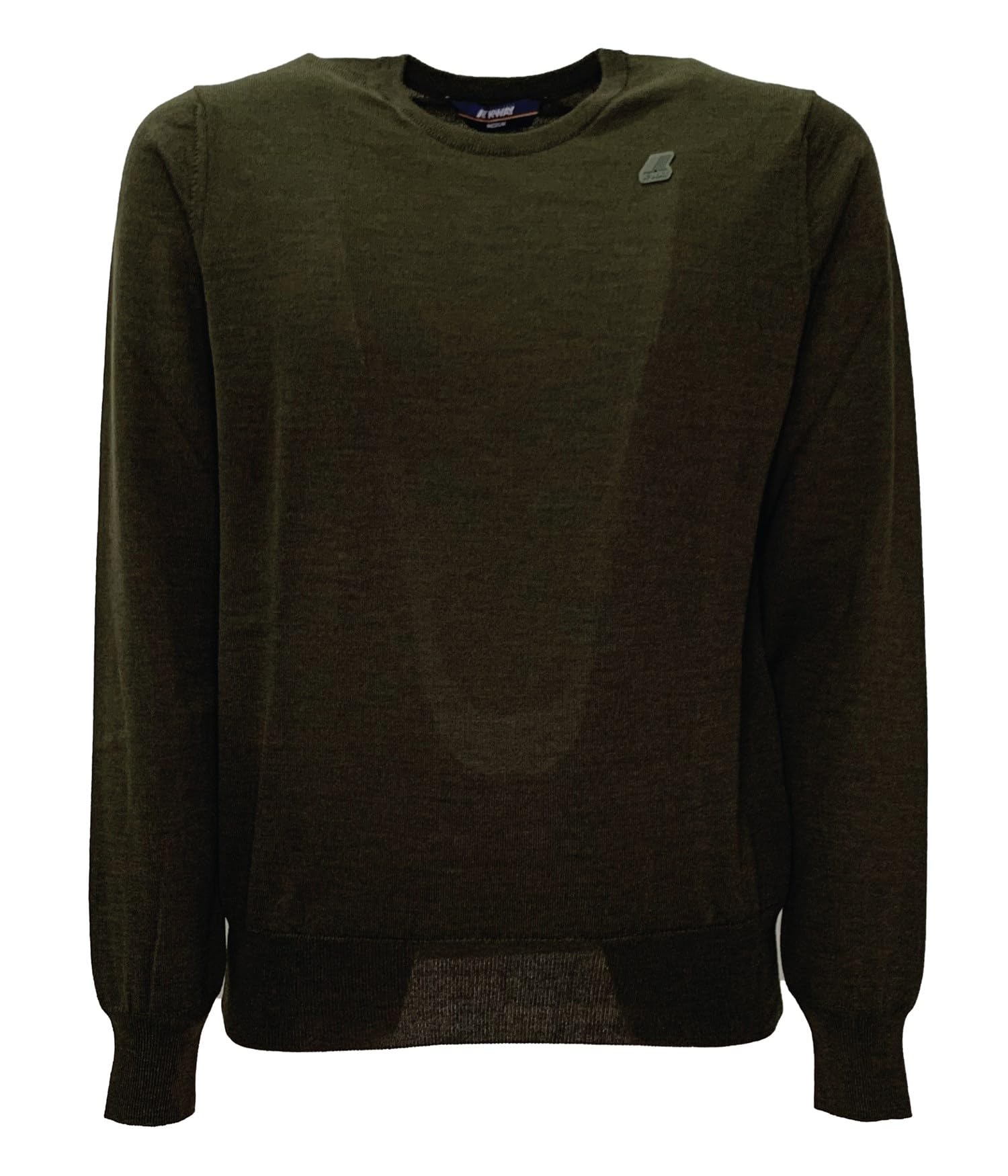 K-Way Pull Over Uomo, v estibilità Regolare, Manica Lunga con Polsino a Costine, Tipo di Collo Rotondo, Mini Logo su Tinta Laterale, Fondo Dritto, Colore Black Pure