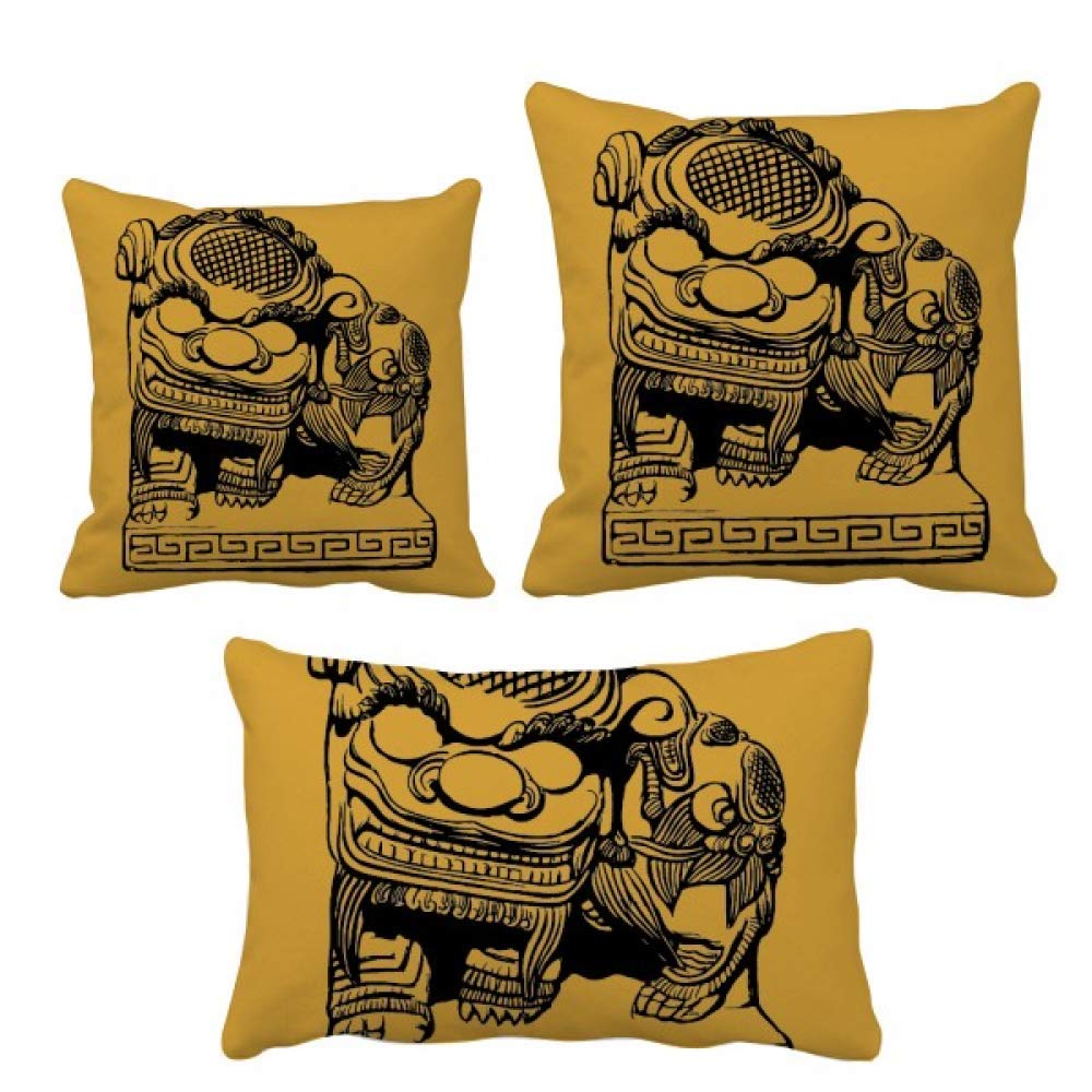 Coussin lion noir chinois haut de gamme avec garnissage pour sofa élégant