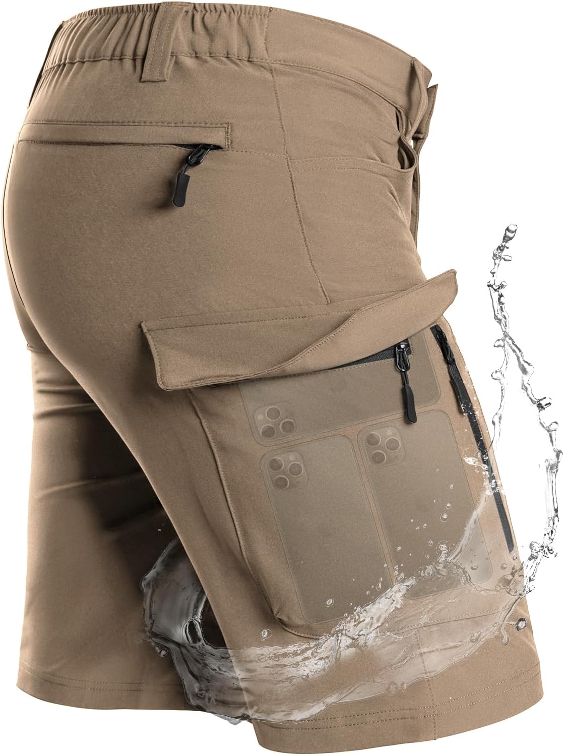 Moosehill Men's Hiking Cargo Shorts with 7 Pockets Quick Dry for Casual Work