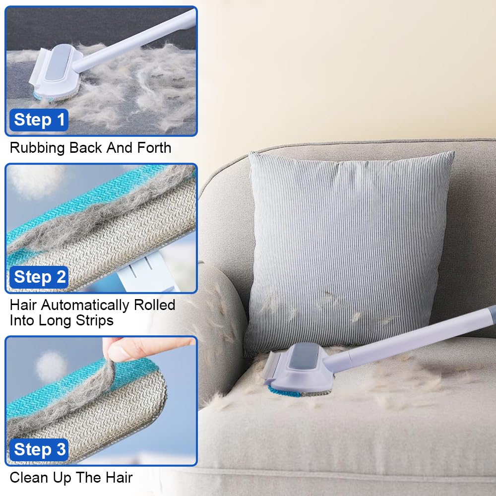 1 strumento di rimozione dei peli di animali domestici, spazzola multifunzionale per capelli, 45 cm, estensibile e riutilizzabile, per rimuovere i peli di cani e gatti, per divano, mobili, tappeti