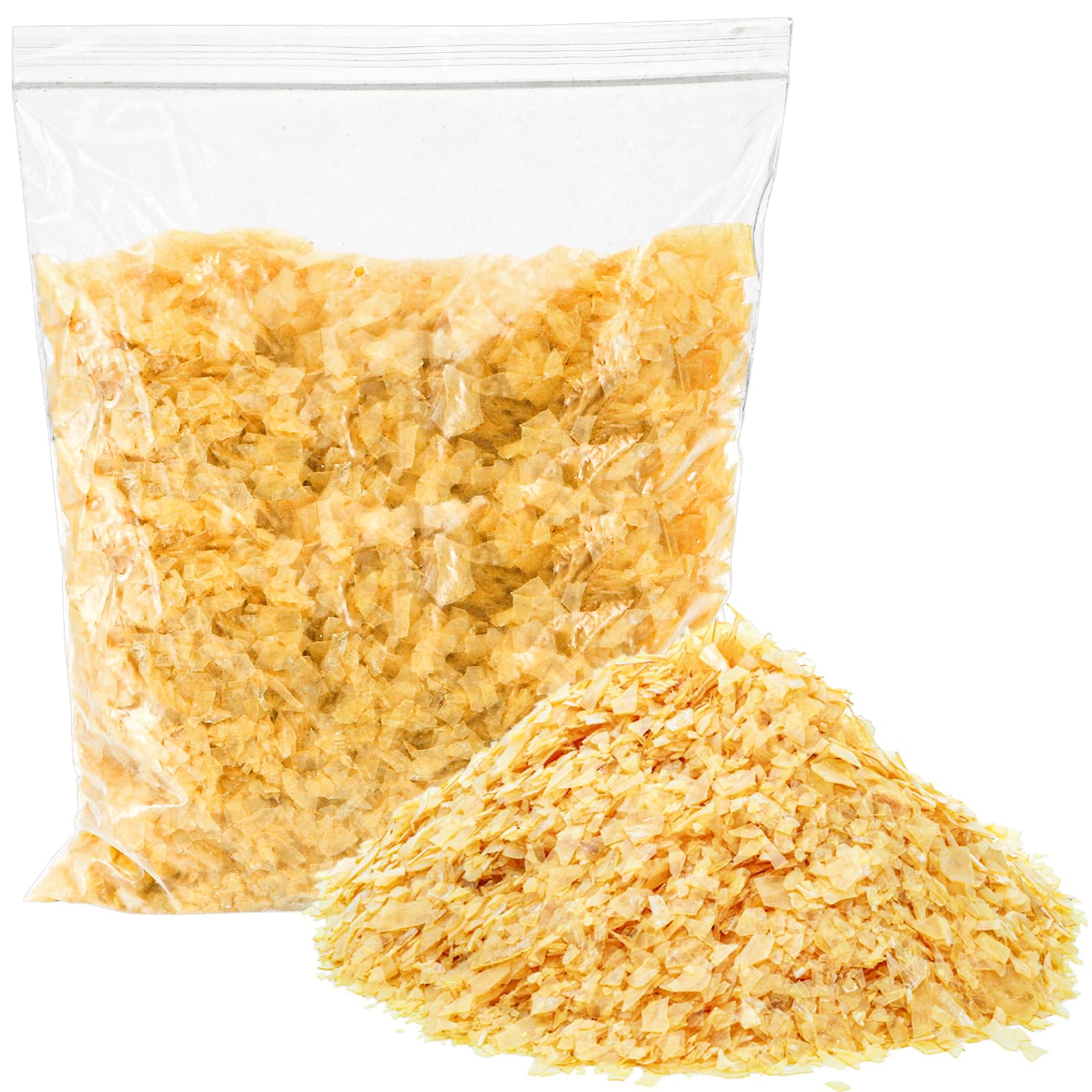 Lawei 1.1 LB/17.6 OZ Blonde Shellac Flakes, 500G Pure Shellac Flakes Finish for Furniture Repair, Home Wood Metal Craft Decoration, Household Painting Supplies, Waterproof Finish, Light Yellow