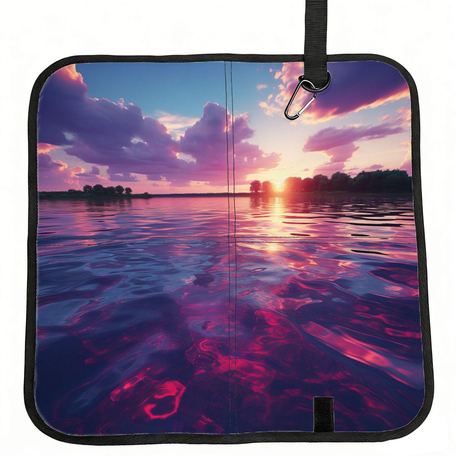 YGLHBDPBF Colorful Sunset Print Camping seat cushion,Foldable Sitting Pads,Save Backpack Space for Hiking