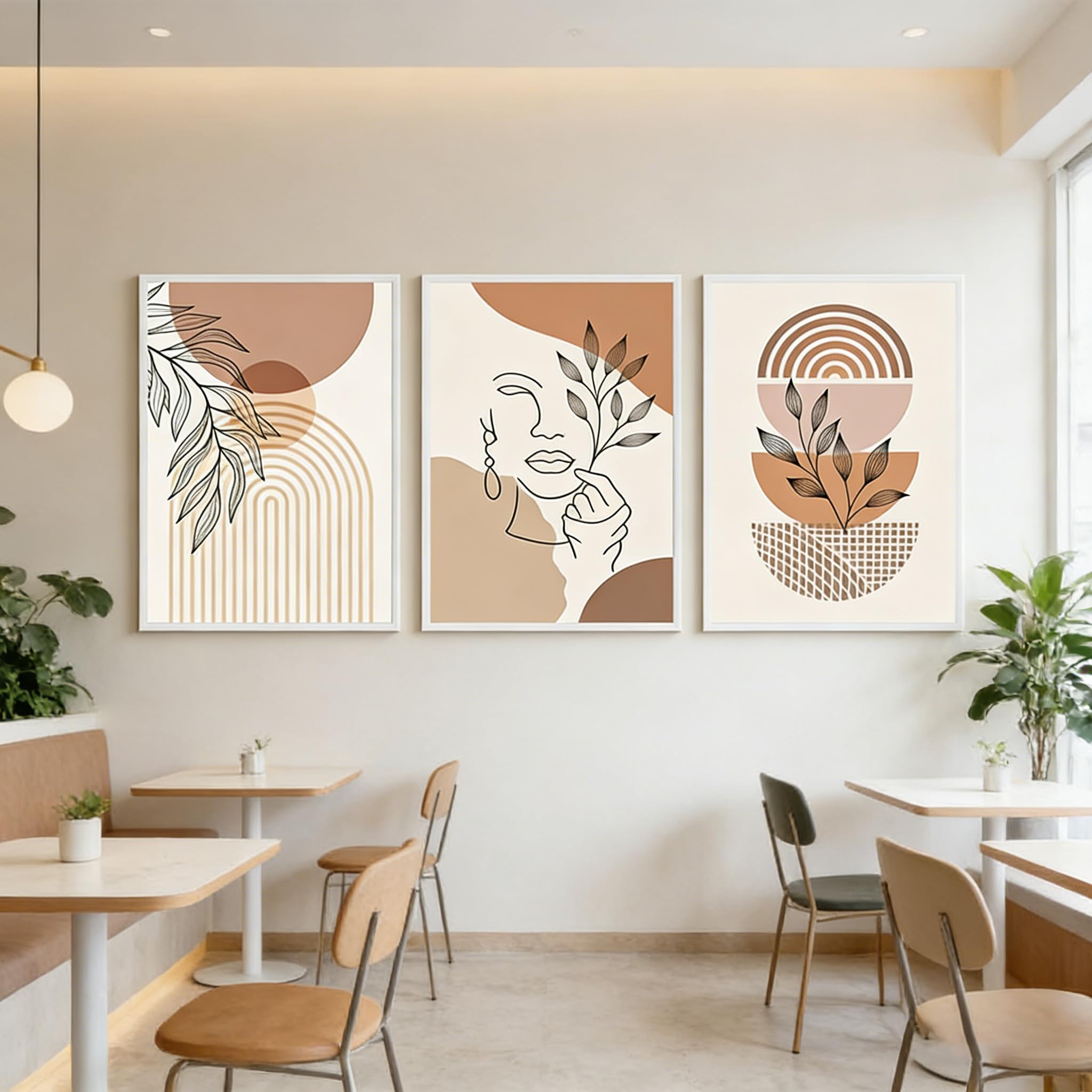 Tableau Decoration Murale Boho pour Transformer un Mur Blanc, Kit 3 Affiches Modernes 40x50 - 4