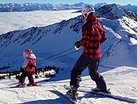 Vista 2 de Lil' Ripper Gripper Entrenador de esquí y snowboard para niños con correas retráctiles y conector de punta, montado a mano en Canadá