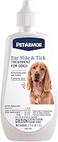 PetArmor Ear Mite & Tick Treatment for Dogs - Kills Ear Mites & Ticks, Soothes Itchy Ears with Aloe, 3oz Bottle