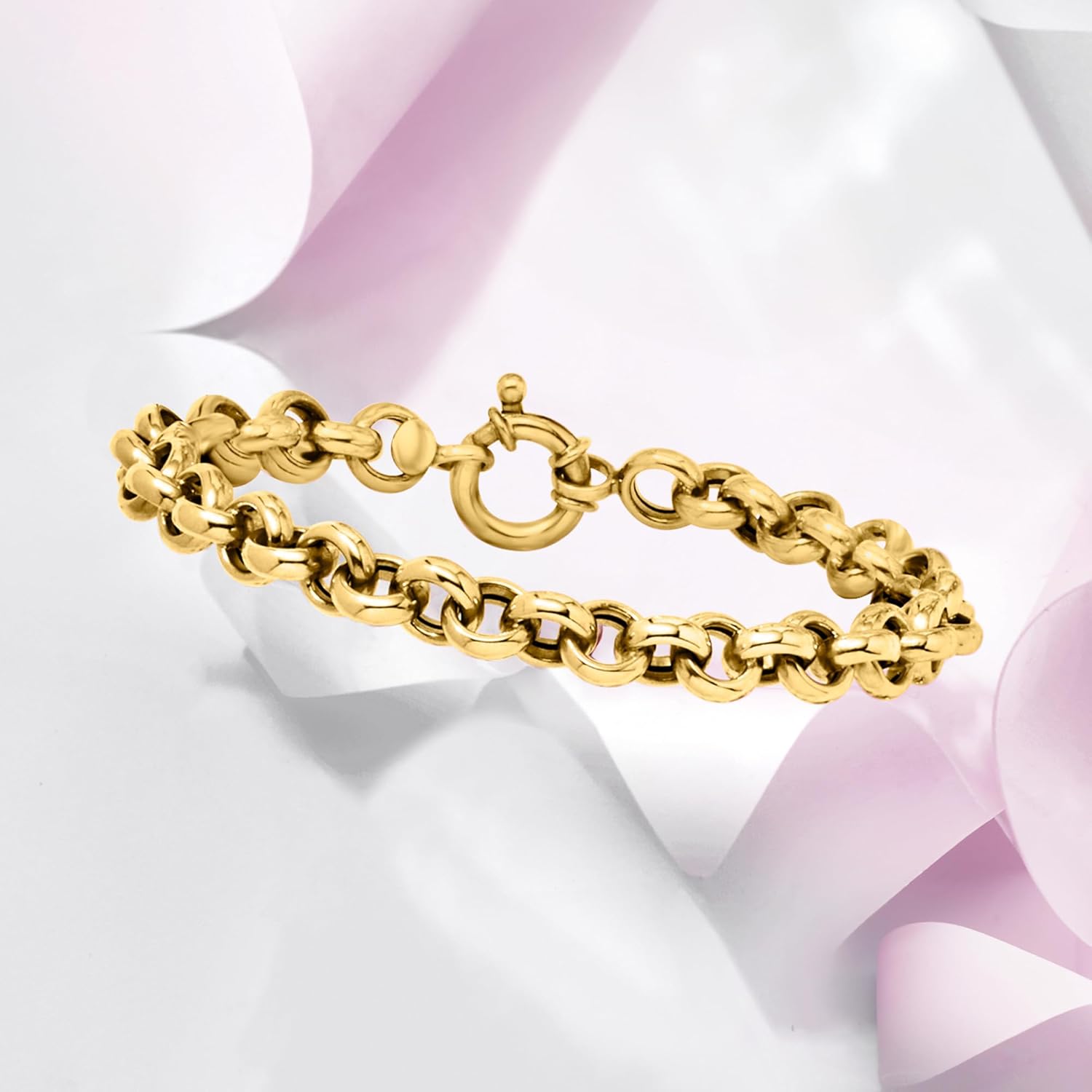 Ross-Simons Italian 14kt Yellow Gold Rolo-Chain Bracelet