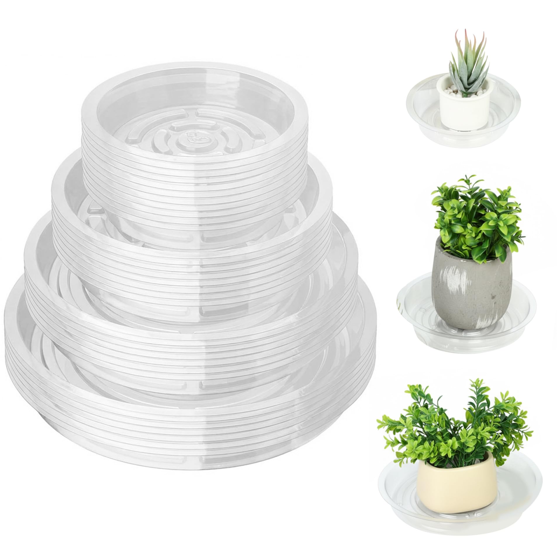 Soucoupes pour pots de fleurs anti taches humidité plastique transparent