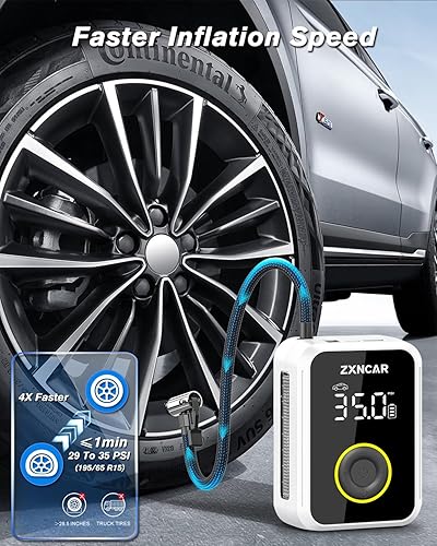 Miniatura 5 de Inflador inteligente de neumáticos de inflado rápido, compresor de aire portátil, batería recargable inalámbrica y bomba de aire automática de 12 V