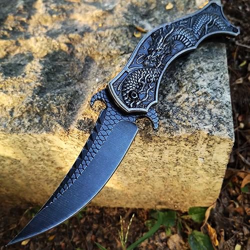 Miniatura 3 de Navaja de bolsillo para senderismo al aire libre, táctica plegable, lavado a piedra