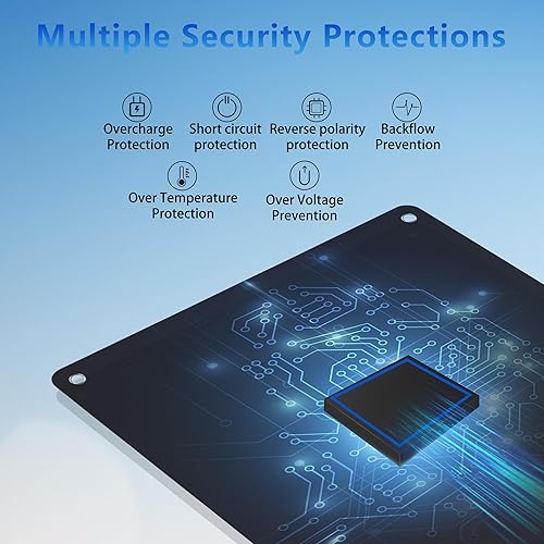 Miniatura 2 de Nicesolar Panel solar de 10 W 12 V cargador de batería de coche y mantenedor con enchufe de encendedor de cigarrillos y clip de cocodrilo para