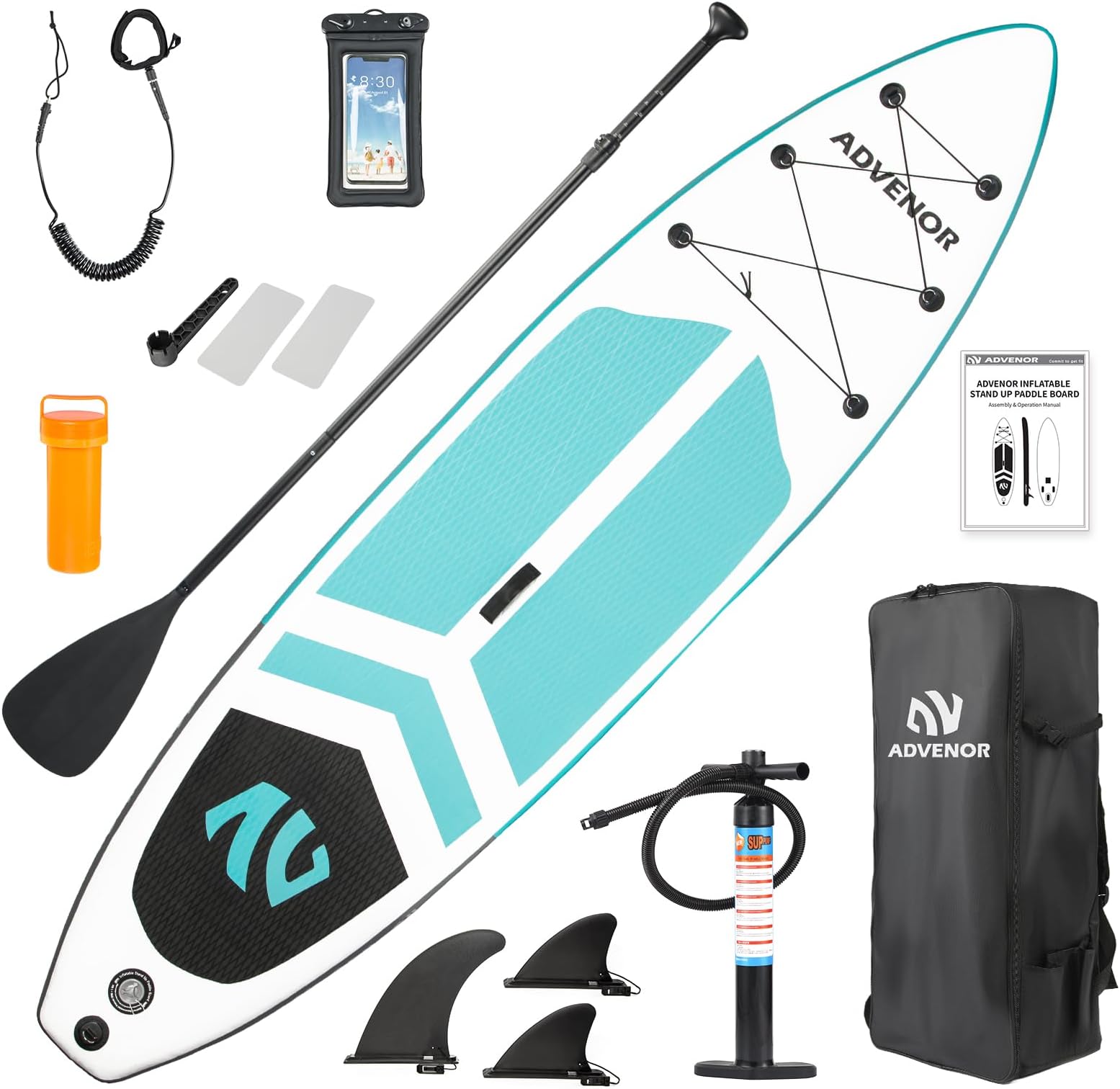 Paddle Board 11'x33 x6 Extra Wide Inflatable Stand Up Paddle Board with Hand Pump,Leash, Adjustable Paddle For Basic Version, Extra Kayak Paddle Kayak Seat 2 Fishing Mounts For Fishing Version