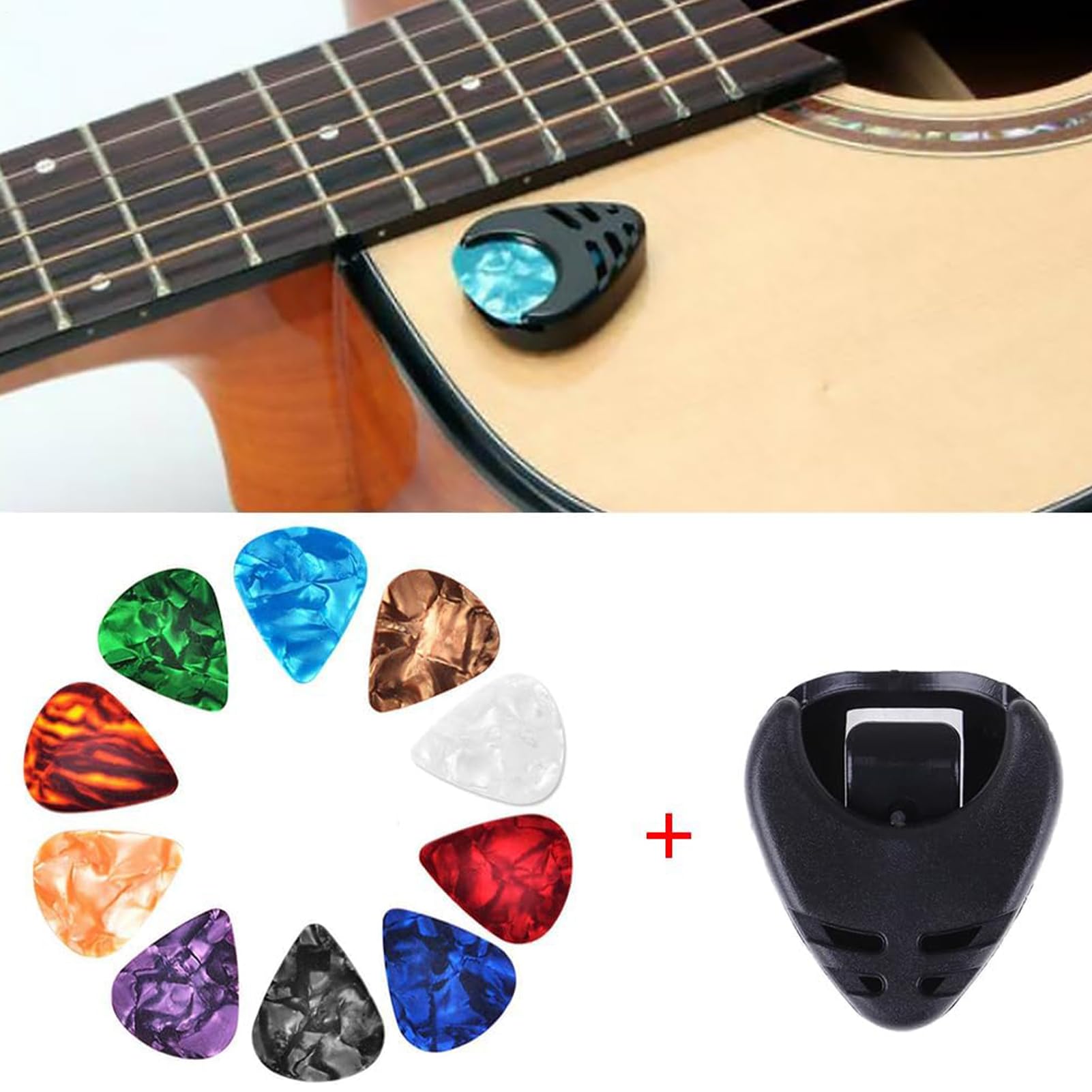 Plettri Chitarra Confezione 10 pezzi colorati spessore 0,46 mm | Per Basso adatti a Principianti di Chitarra Classica, per la Tecnica Fingerstyle e Strumming
