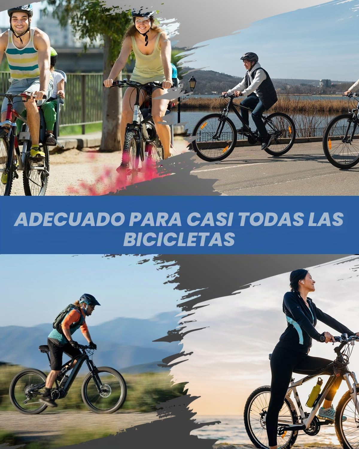 SinLaw Sillin Bicicleta,Sillín de Bicicleta Gel,Sillín de Bicicleta Impermeable y Transpirable,Cojín de Asiento MTB/Bicicleta/Plegable,Apto para Mujeres y Hombres