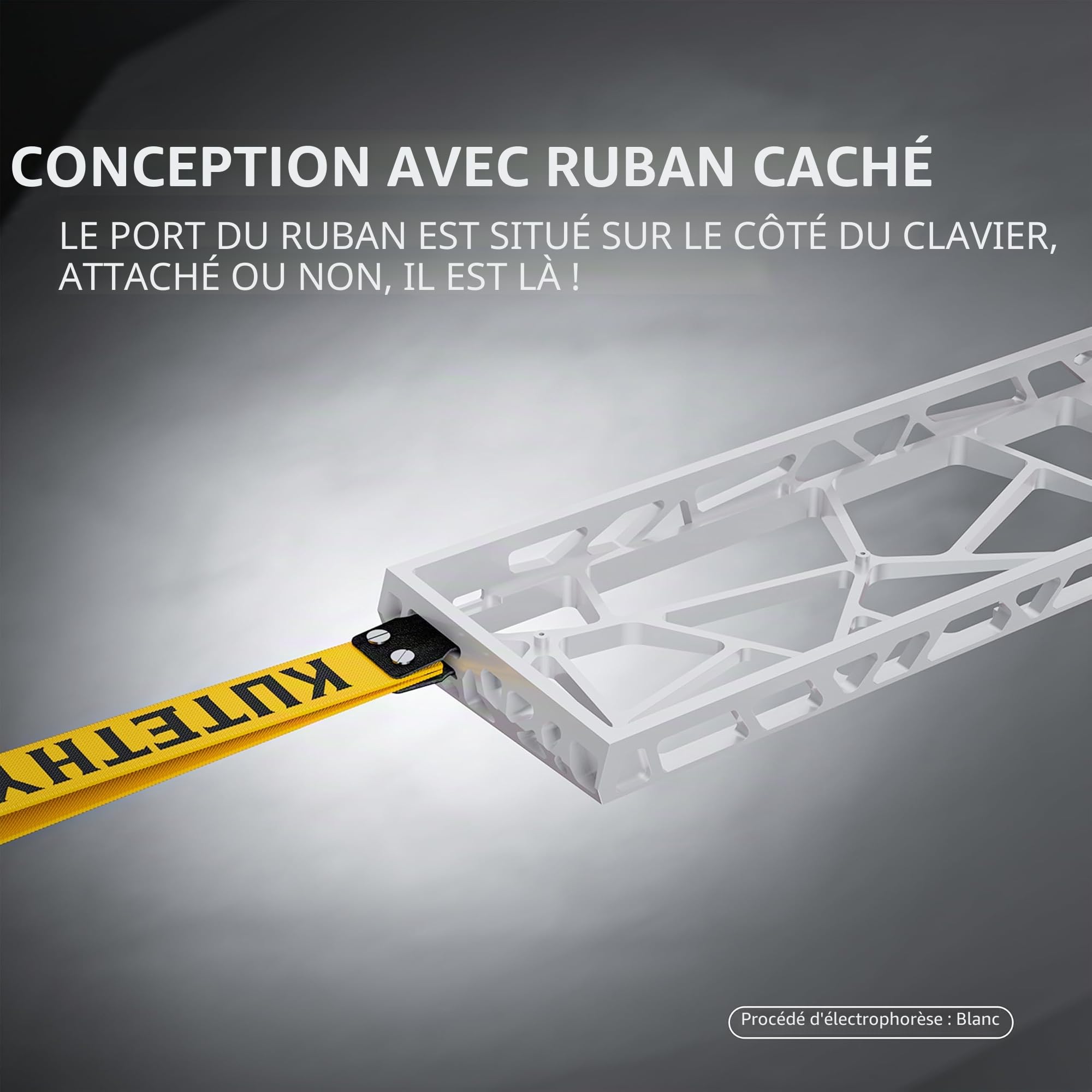 kutethy KY60 – Étui de clavier creux en aluminium à 60 % pour clavier mécanique, clavier personnalisé, compatible avec Wooting60 Mad60 Win60 GH60 60HE (blanc)