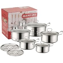 Stainless Steel Pot, Kitchen Pot Set, Restaurant Cooking Set, Nonstick Coating, Professional Grade Material, 2150g for Both Home and Restaurant Use, Everyday Meals