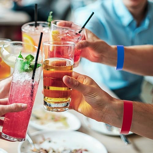 Miniatura 7 de 1200 pulseras de papel de plástico para eventos, color neón, pulseras de identificación de conciertos, pulseras de papel, pulseras de mano para