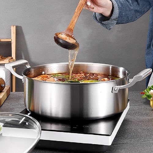 Miniatura 2 de Shabu - Olla caliente de acero inoxidable, mango resistente al calor, olla de sopa transparente, versátil para uso doméstico y restaurante, 12.6 in