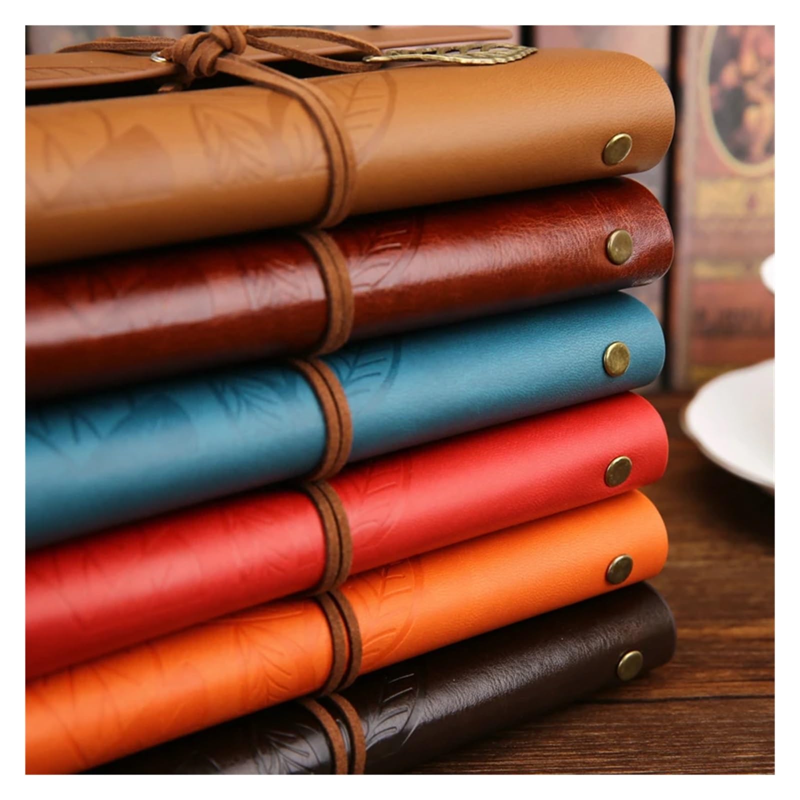Notebook Diario Blocco note Pelle PU Spirale Letteratura Notebook Carta sostituibile Journal Planner Regalo di cancelleria scolastica(Light Brown,Large 165x220mm)