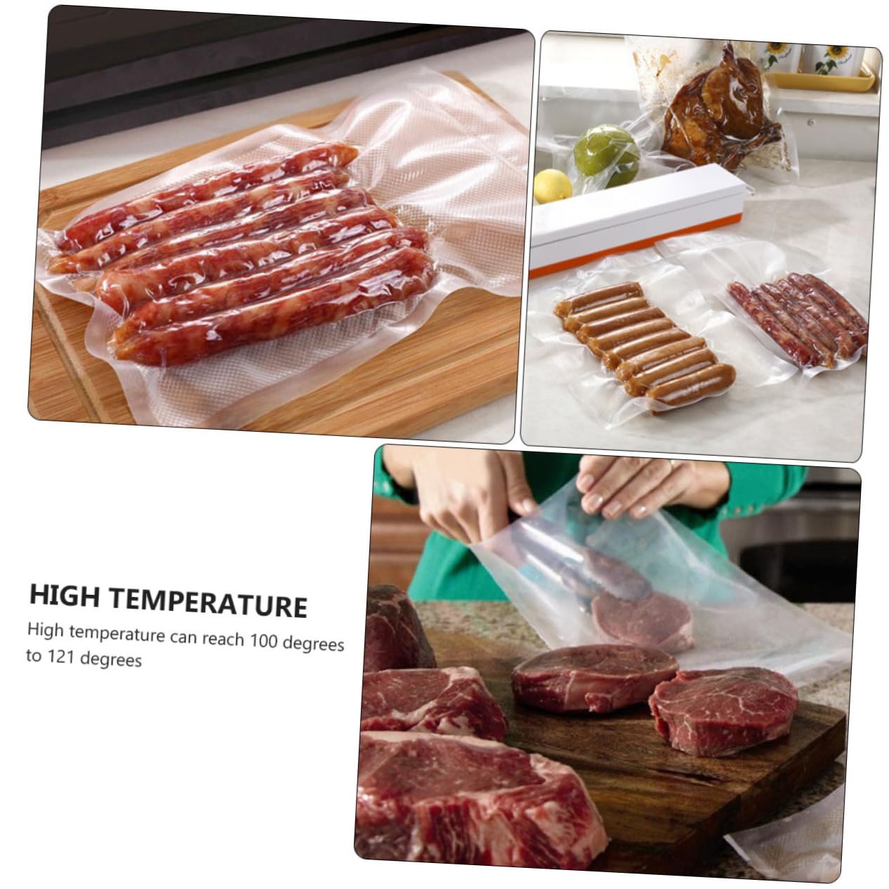 OFFSCH 4 Layers Food Storage Roll 2 Packs Leakproof Airtight Microwave Freeze Safe for Home Commercial Use