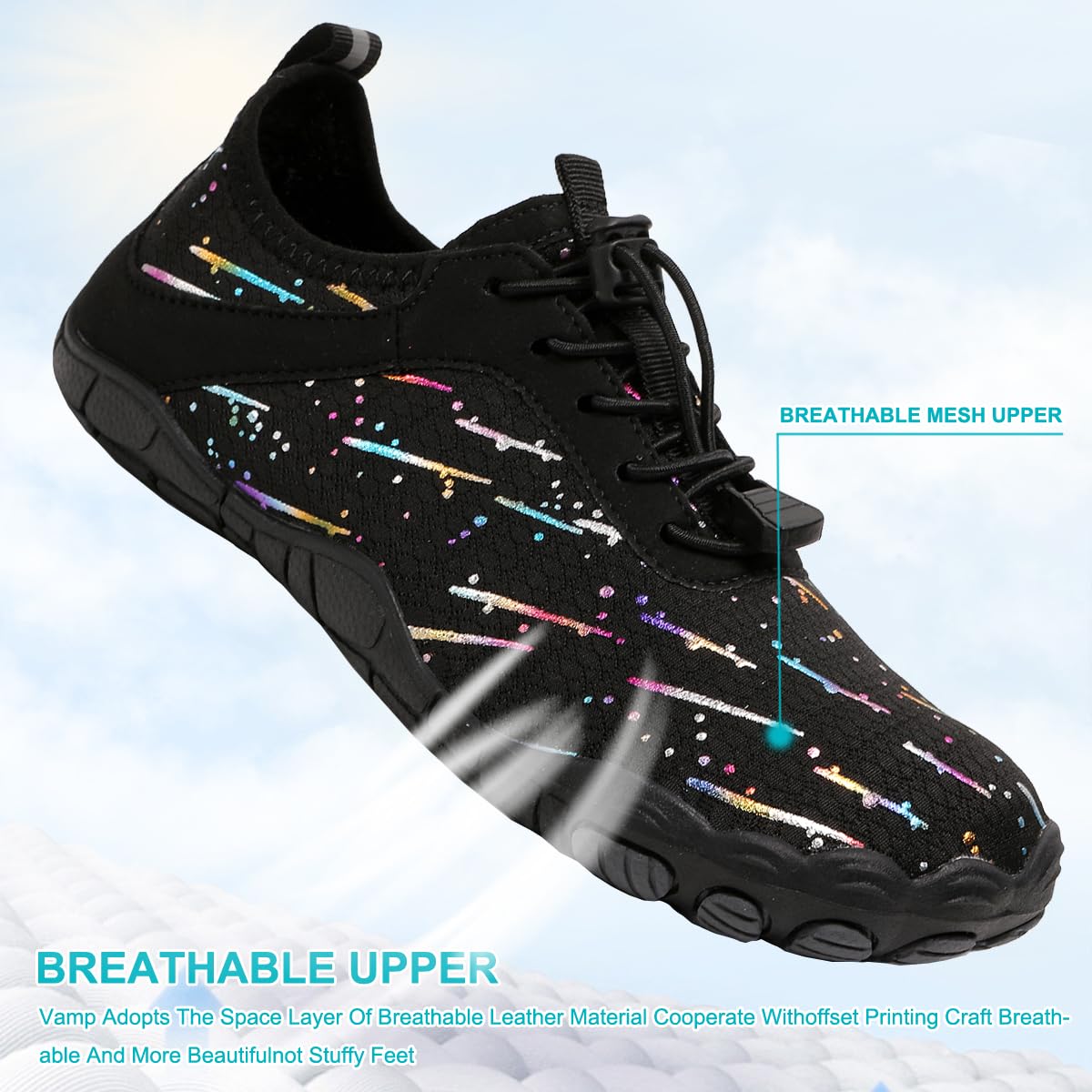 Hike Barefoot Shoes Womens Men,Unisex Barefoot Water Shoes Breathable, Anti-Slip Hiking Footwear for Athletic Wide Toe Shoe Footwear for Hiking, Walking, Running, Yoga, and Water Sports