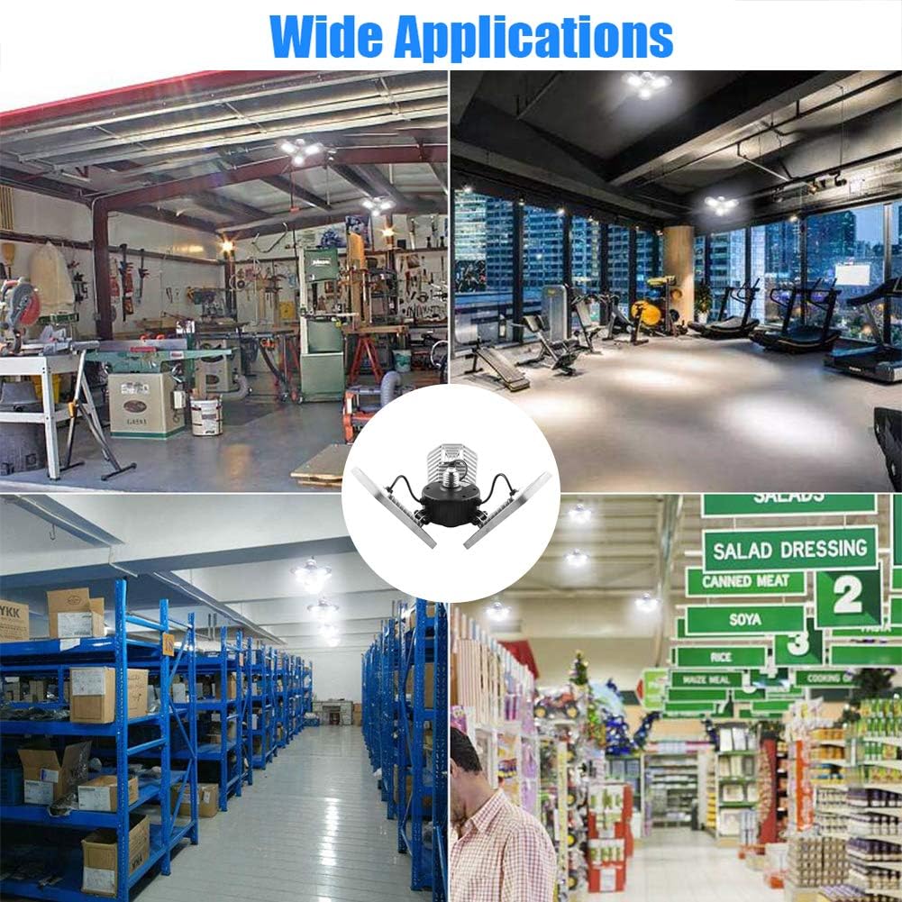 Gеt Pорulаr оƒƒеr Garage Ceiling Lighting,Led Light Bulbs, 80W with Motion Sensor,8000LM 6000K ,Standby Time & Sensitivity Adjustable Three Leaf Garage Light with Remote Controller.(Upgrade Version)