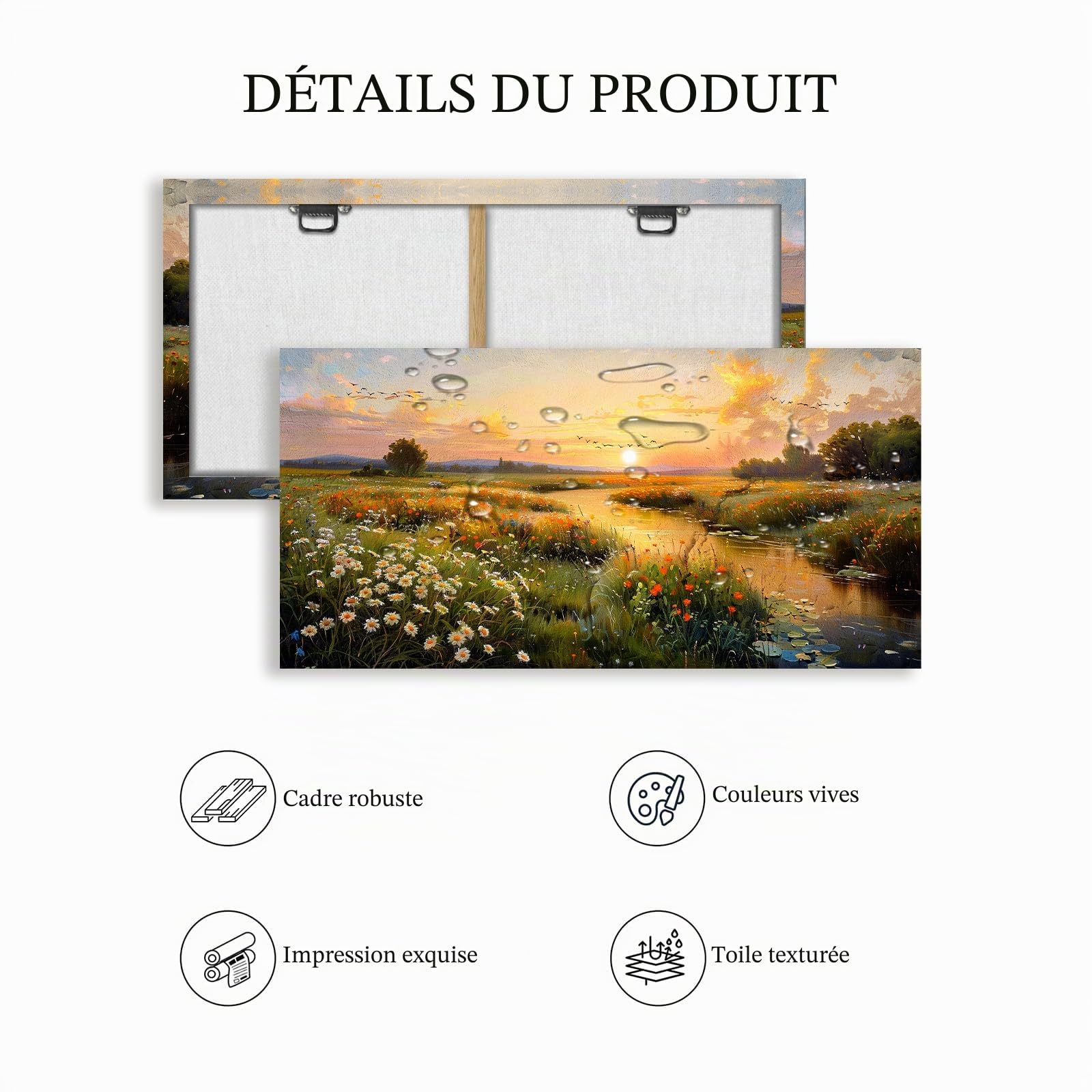 hyidecorart Tableau Decoration Murale Fleurs Moderne Salon 50x100 cm