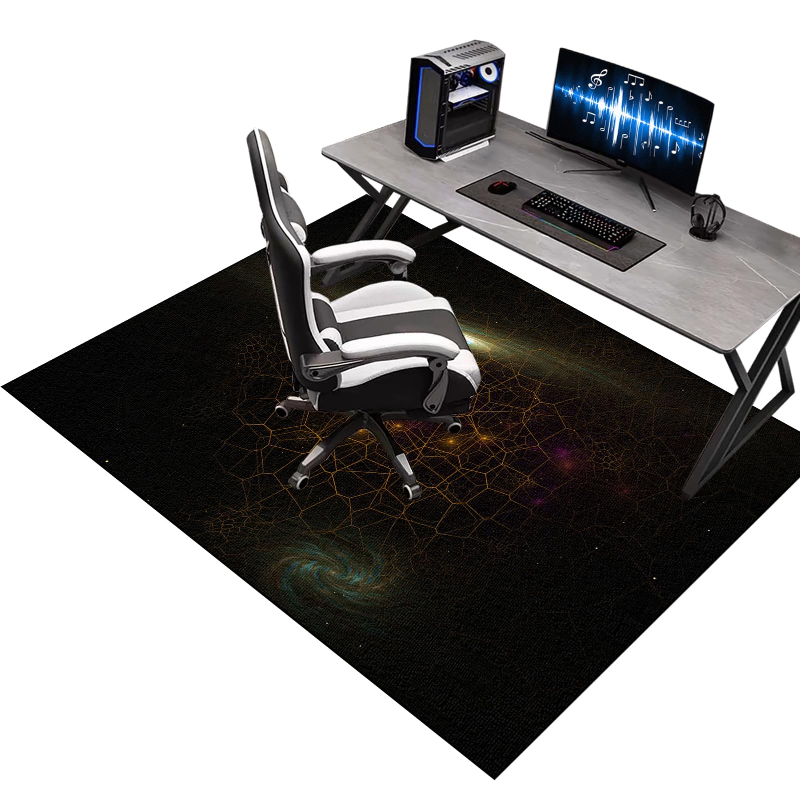 Gaming Dywan Krzesło 80 x 150 cm Mata na krzesło komputerowe, mata na krzesło biurowe, dywan do gier, podłoga, mata na krzesło inwalidzkie, mata wielofunkcyjna mata ochronna