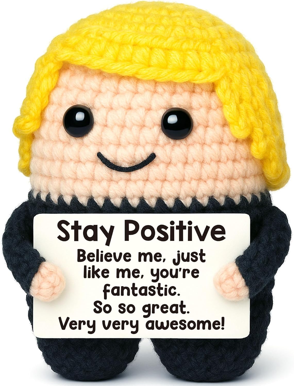 Fathers Day Men Gifts for Teen Boys Gifts for Adult Coworker Employee Team, Funny Birthday Gift for Mens Cheer Up Support Handmade Crochet Gift