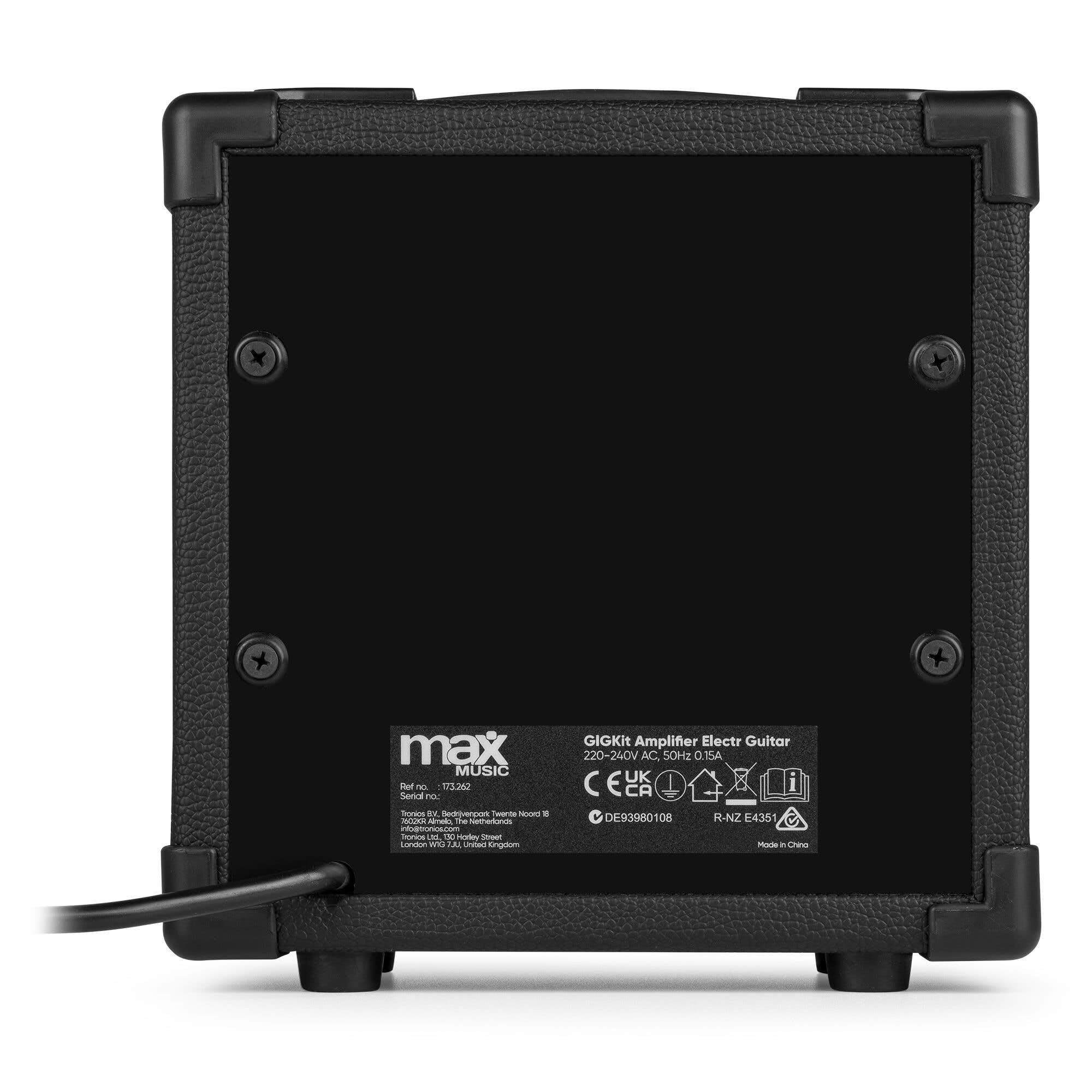 Max Gigkit20 - Gitarrenverstärker 20 Watt, E Gitarre Verstärker mit Griff und Kopfhöhrer-Anschluss, Audio Line-In, Guitar Amp mit Gain, Tone & Volume-Regler, Kompakt & Tragbar - Schwarz