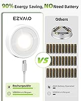 Vista 4 de EZVALO Luces LED de disco, luces recargables adhesivas de toque, luz inalámbrica de armario, 3 temperaturas de color, luces debajo del gabinete