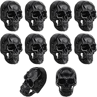 Cool Skull Vintage Fridge Magnets, Skeleton Refrigerator Magnets for Goth Kitchen Decor, Office Whiteboards, Lockers Accessories, Files, Photos, Maps, Calendars (Black 10 Pcs)