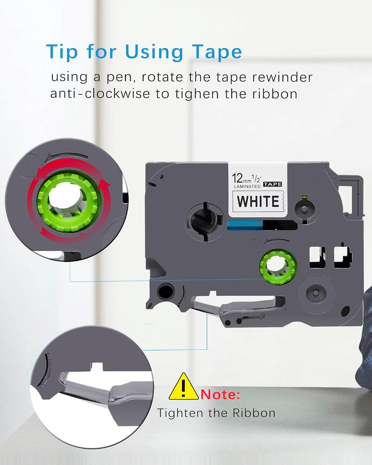 Aitaperste 8-Pack Compatible Label Maker Tape Replacement for Brother P Touch Tapes 12mm .47 inch White Laminated for TZe231 TZ 231 to use with Ptouch PT-D600, D450, D210, H110 Labeler, 26.2 ft Roll