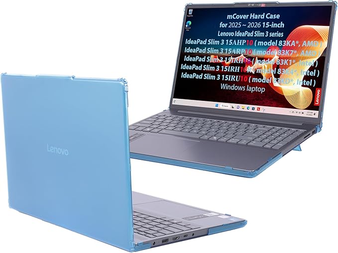 mCover Custodia compatibile solo per computer Windows Lenovo IdeaPad Slim 3 15AHP10 / 15ARP10 / 15IRH10 / 15IRH10 / 15IRU10 da 15" (non compatibile con altri modelli Lenovo) (Aqua)