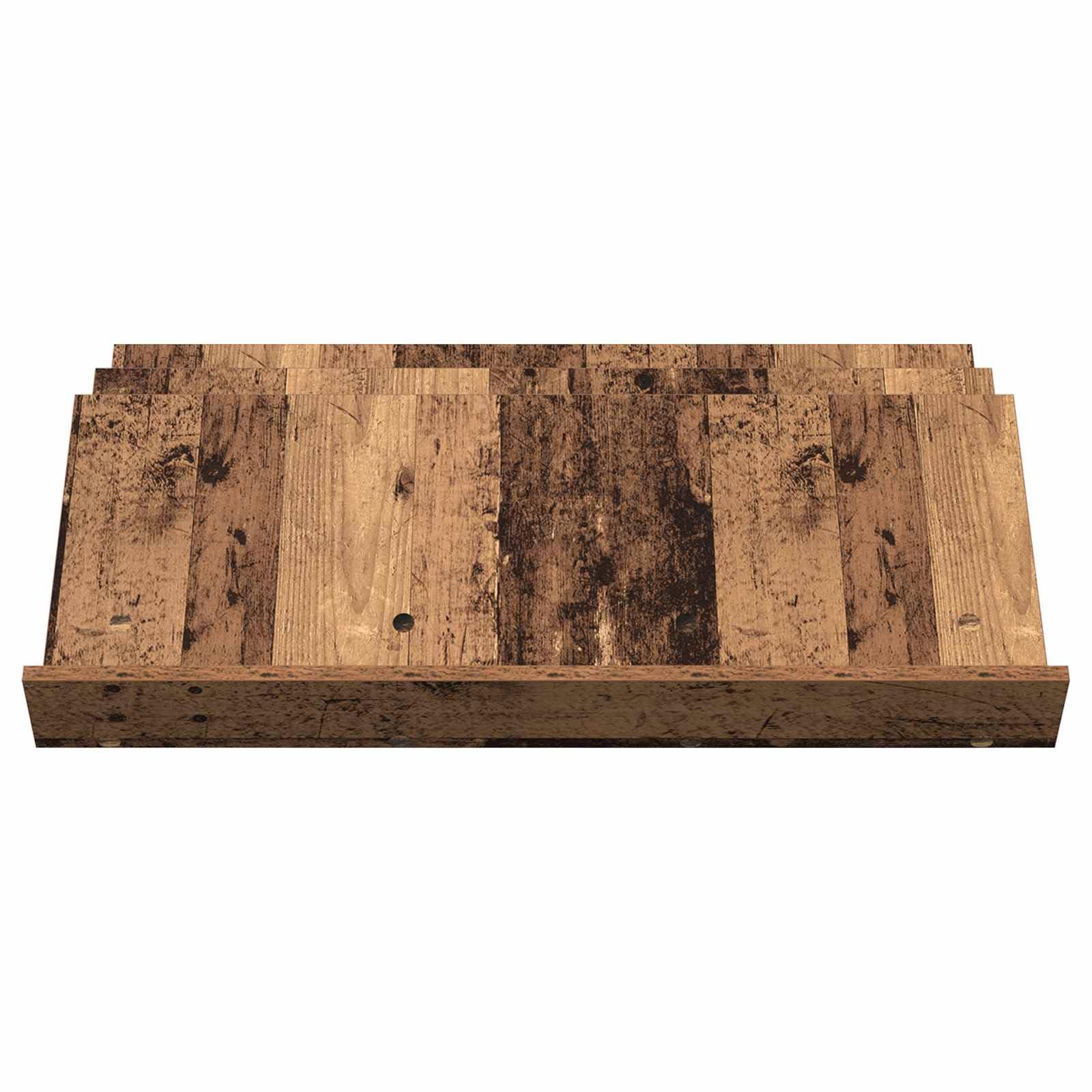 Regał na magazyny z regałem, stare drewno, 90 x 53 x 28,5 cm, materiał drewnopochodny, stojak na czasopisma, stojak na czasopisma, uchwyt na prospekty, do salonu, biura, korytarza, poczekalni