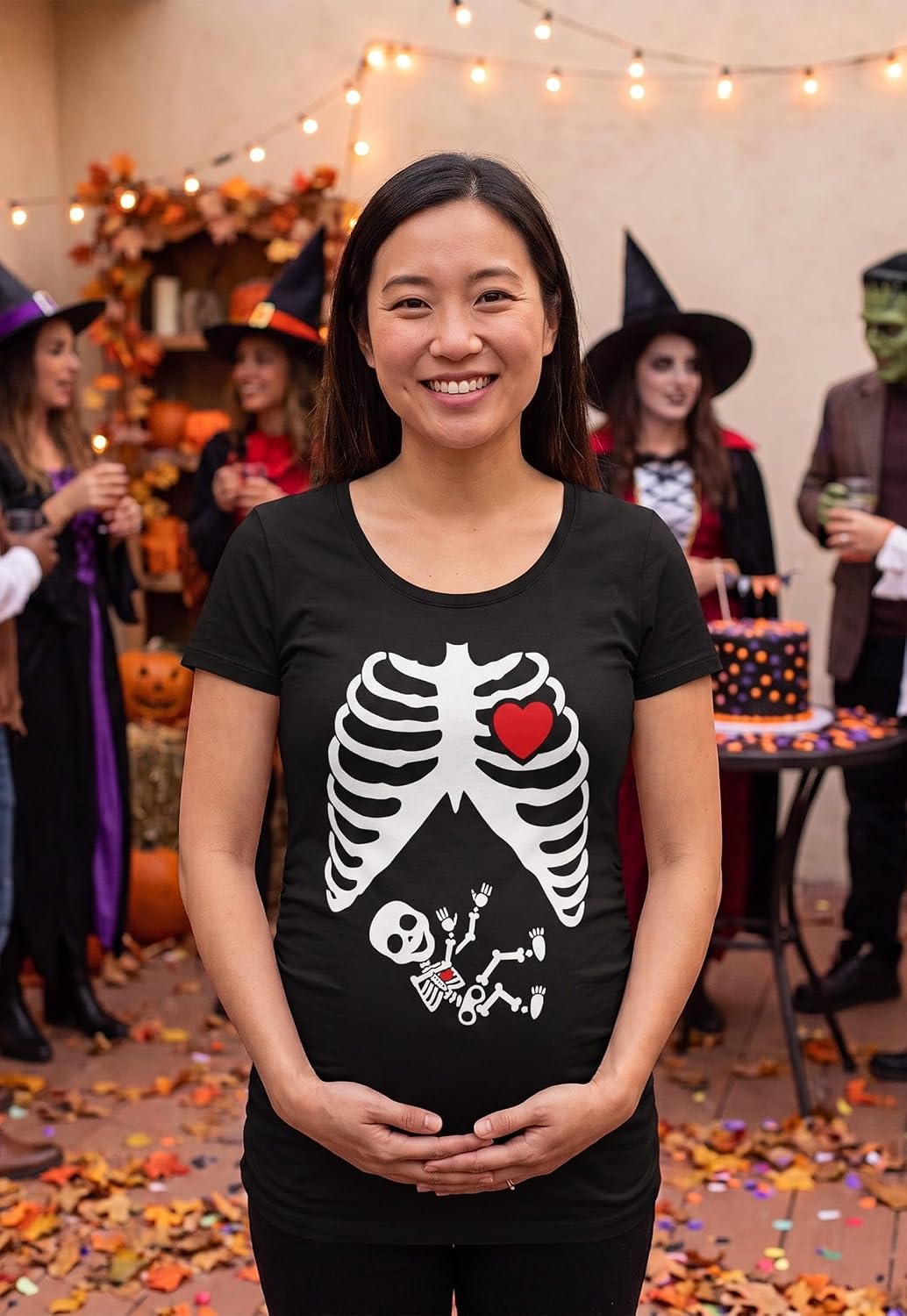 Skeleton Tstars Maternity Baby Halloween Shirt