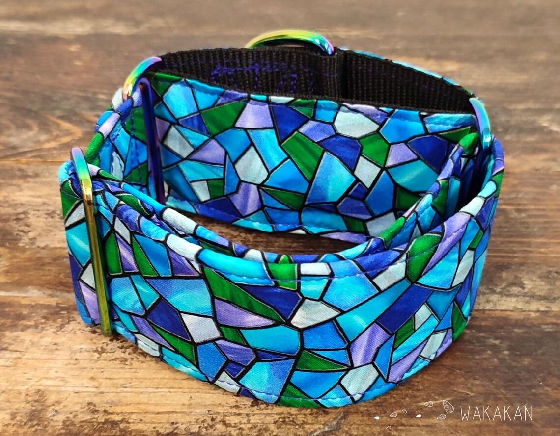 Collar Martingale Para Perro: Stained Glass, Hecho a Mano en España por Wakakán