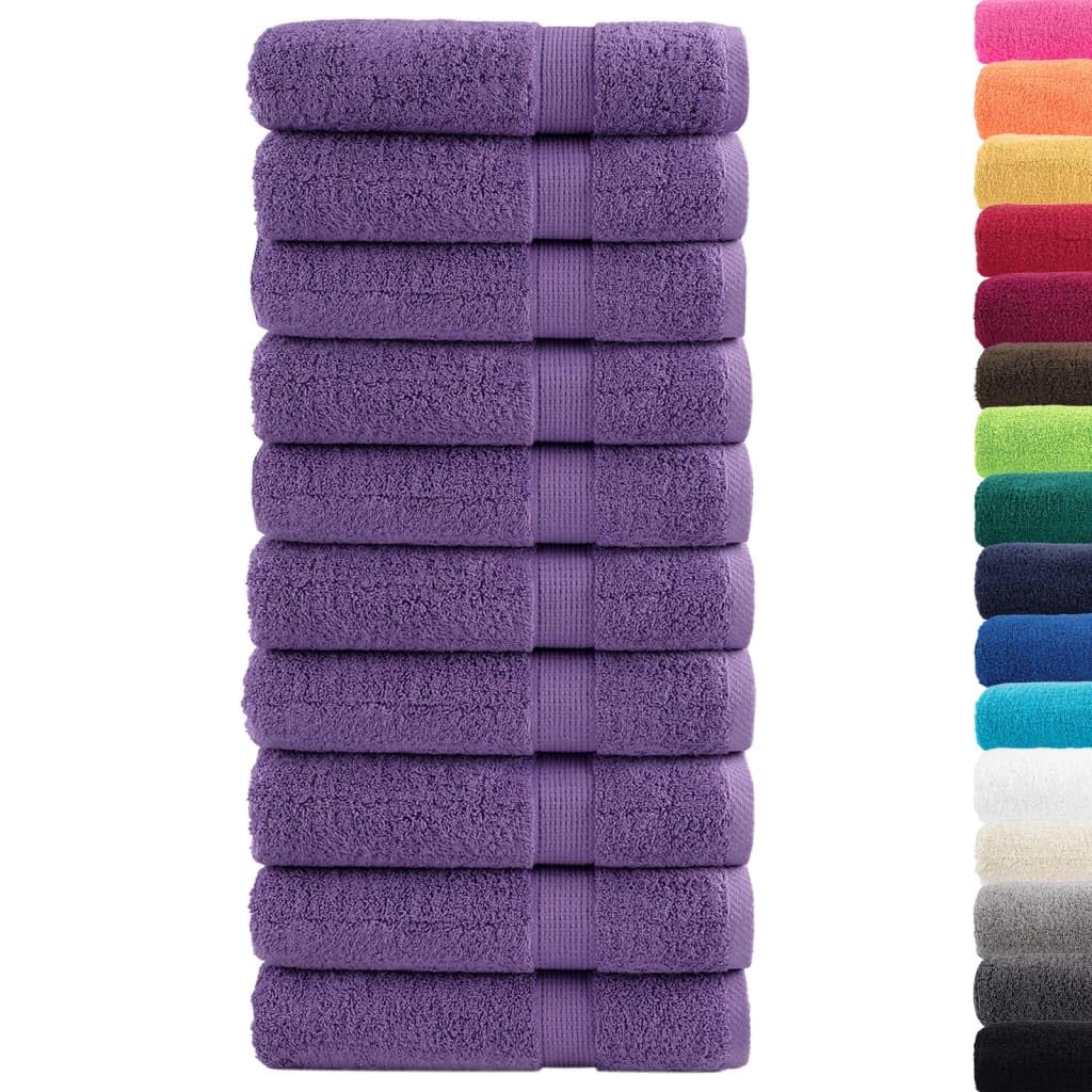 Asciugamani da Doccia 10 pz Viola 70x140cm 600 g/m² 100% Cotone,Teli Doccia e Sauna,Asciugamani da Doccia-137358