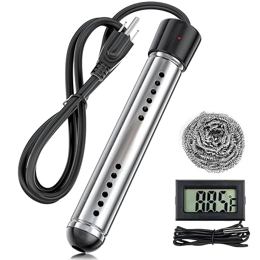 Portable Water Heater Electric, 2000W Immersion Water Heater with LCD
