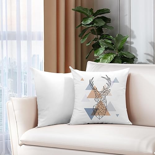 Vista 388 de Thmyo Paquete de 2 fundas de almohada cuadradas decorativas de algodón, fundas de almohada de sublimación en blanco, fundas de cojín blancas